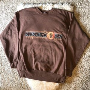 Vintage 90s Brown Tribal Print Crew